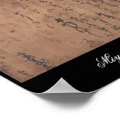 Schreiben von Miyamoto Musashi, c. 1600 Poster (Ecke)