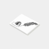 Schreiben von Quill Feather Pen und Inkwell Post-it Klebezettel (angewinkelt)