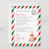 Schreiben von Santa Good Deed Scorecard Einladung (Vorderseite)