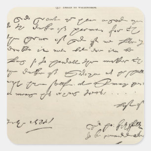 Schreiben von Sir Francis Drake Quadratischer Aufkleber