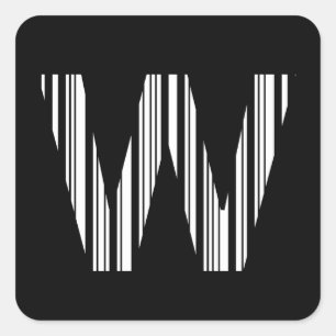 SCHREIBEN W BAR CODE Erstes erstes Barcode-Muster Quadratischer Aufkleber