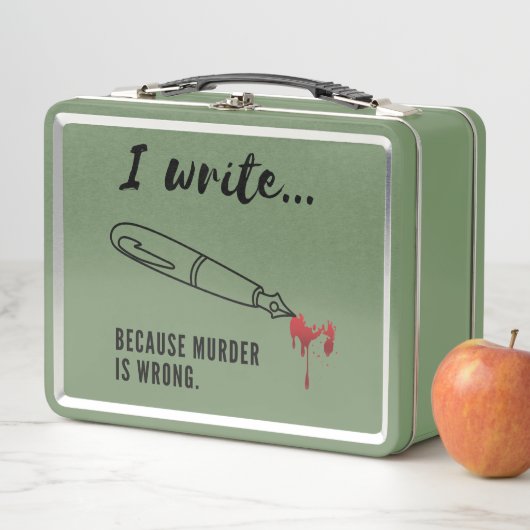 Schreiben, weil Mord falsch ist Metall Brotdose (Beispiel)