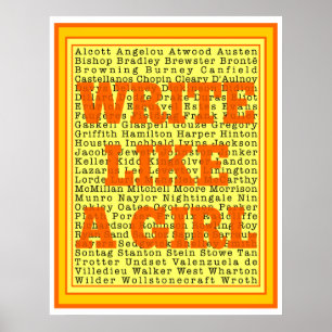 Schreiben wie eine Girl Citrus Print Poster
