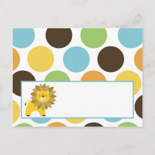 Schreibende Platzkarte Jungle King Lion Safari Zoo Postkarte