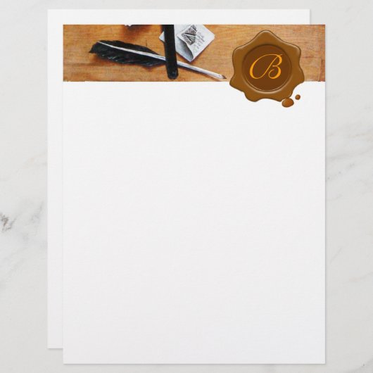 SCHREIBENHÄNDLER IM MONOGRAMM FÜR HOLZBROWN-SIEGEL (Vorne/Hinten)