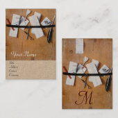 SCHREIBENHÄNDLER IN HOLZMONOGRAMM-BROKOPF VISITENKARTE (Vorne/Hinten)