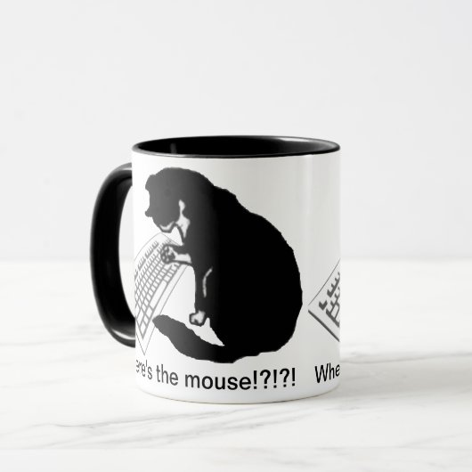 Schreibenkatze Tasse (Vorderseite Links)