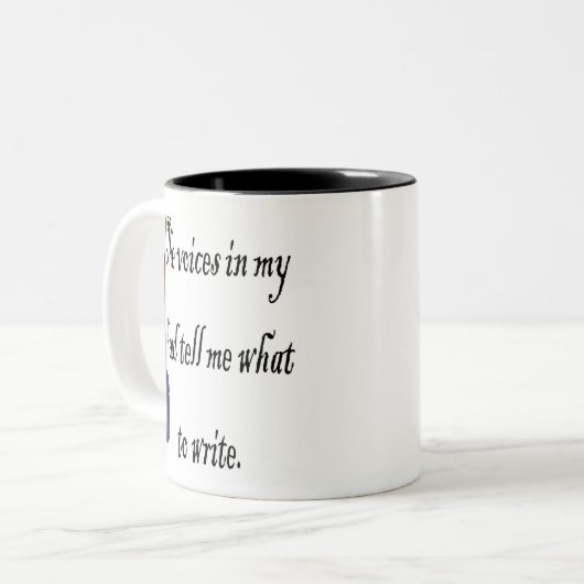 Schreibens-Stimmen Zweifarbige Tasse (Vorderseite Links)