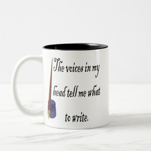 Schreibens-Stimmen Zweifarbige Tasse (Links)