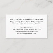 Schreibgeräte, Schreibwaren und Büroartikel, Stati Visitenkarte (Rückseite)