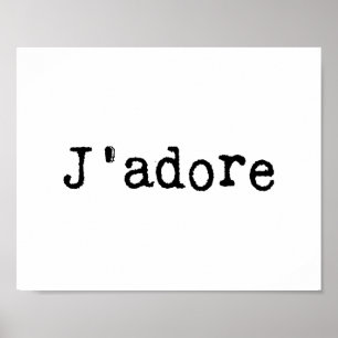 Schreibgeschriebene J'adore Poster