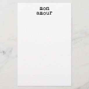 Schreibgeschriebener Mon Amour Briefpapier