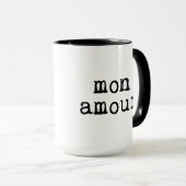 Schreibgeschriebener Mon Amour Tasse (VorderseiteRechts)