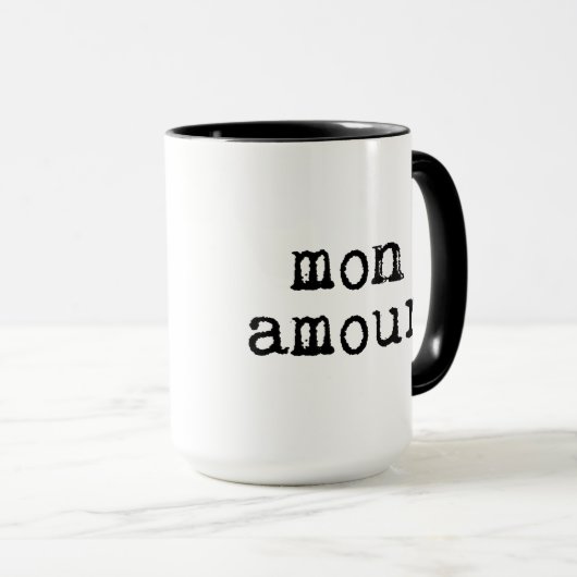 Schreibgeschriebener Mon Amour Tasse (VorderseiteRechts)