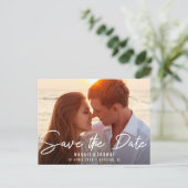 Schreibhochzeit speichern das Datum Postkarte (Stehend Vorderseite)