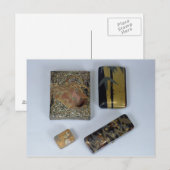 Schreibkoffer mit Hähnchen Postkarte (Vorne/Hinten)