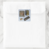 Schreibkoffer mit Hähnchen Quadratischer Aufkleber (Tasche)