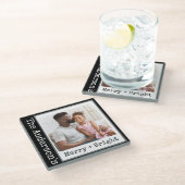 Schreibmaschine - 1 Foto - Merry & Bright Black Glasuntersetzer (Schrägansicht)