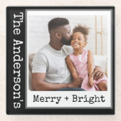 Schreibmaschine - 1 Foto - Merry & Bright Black Glasuntersetzer (Vorderseite)