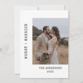 Schreibmaschine 2 Foto Frohe Verheiratete Hochzeit Dankeskarte (Vorderseite)