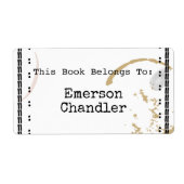 Schreibmaschine Art Coffestain Editable Buchzeiche (Vorne)