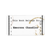 Schreibmaschine Art Coffestain Editable Buchzeiche Adressaufkleber (Vorne)