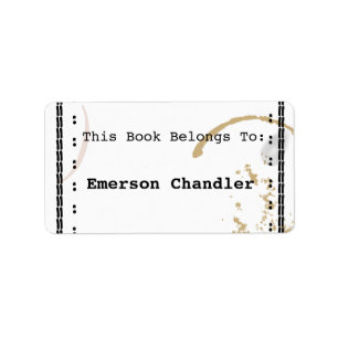 Schreibmaschine Art Coffestain Editable Buchzeiche Adressaufkleber