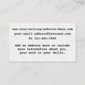 Schreibmaschine des Autors Retro-Schreibmaschine a Visitenkarte (Rückseite)