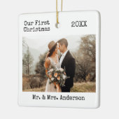 Schreibmaschine Erste Weihnachtsfeier Foto Keramikornament (Links)