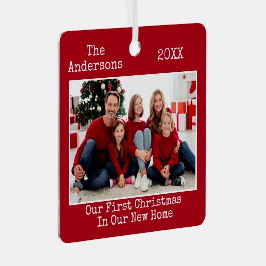 Schreibmaschine Erste Weihnachtsfeier Neues Zuhaus Ornament Aus Metall (Vorderseite Rechts)