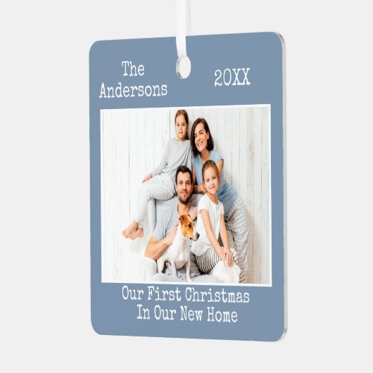 Schreibmaschine Erste Weihnachtsfeier New Zuhause Ornament Aus Metall (Vorderseite links)