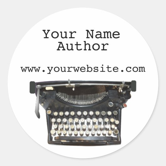 Schreibmaschine für den personalisierten Author-St Runder Aufkleber (Vorderseite)