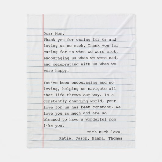 Schreibmaschine für personalisierte Liebe Fleecedecke (Vorderseite)