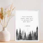 Schreibmaschine für Schwarz und Weiß-Wald - indivi Poster<br><div class="desc">Erstellen Sie Ihre eigene,  maßgeschneiderte Poster-Wandkunst mit minimalistischer Schrift und nebeliger Waldlandschaft in Schwarz-Weiß.</div>