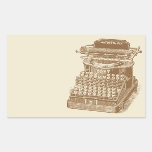 Schreibmaschine für Vintage Schreibmaschine Rechteckiger Aufkleber (Vorderseite)