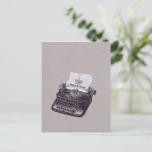 Schreibmaschine Happy Birthday Cupcake Postkarte (Stehend Vorderseite)