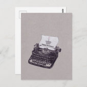 Schreibmaschine Happy Birthday Cupcake Postkarte (Vorne/Hinten)