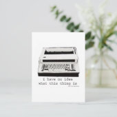 Schreibmaschine Huh? Postkarte (Stehend Vorderseite)