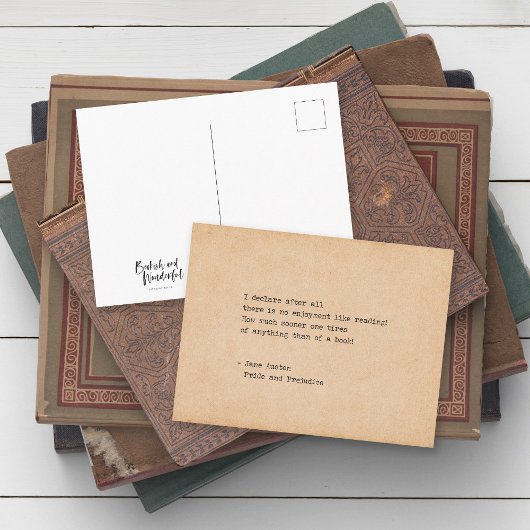 Schreibmaschine Jane Austen Reading Zitat Postkarte