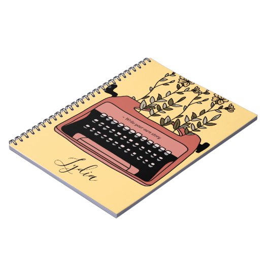 Schreibmaschine Journal Monogramm Name Retro-Noteb Notizblock (Linke Seite)
