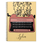 Schreibmaschine Journal Monogramm Name Retro-Noteb Notizblock (Vorderseite)