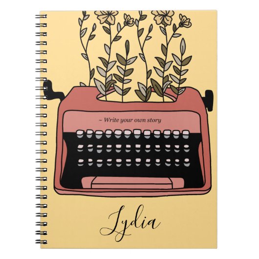 Schreibmaschine Journal Monogramm Name Retro-Noteb Notizblock (Vorderseite)
