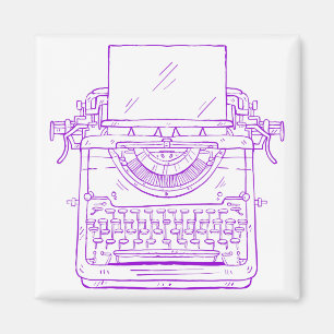 Schreibmaschine lila vintage magnet