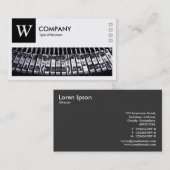 Schreibmaschine - Logo und Panel v2 - Schwarz Visitenkarte (Vorne/Hinten)