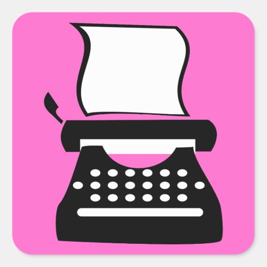 Schreibmaschine - Manuelles Tippen des Schreibens  Quadratischer Aufkleber (Vorderseite)