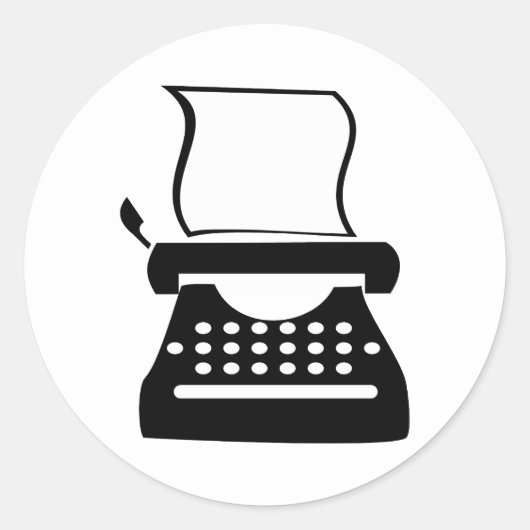 Schreibmaschine - Manuelles Tippen des Schreibens Runder Aufkleber (Vorderseite)