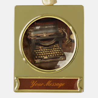 Schreibmaschine - Mein Büro Banner-Ornament Gold