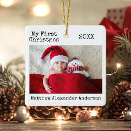 Schreibmaschine Mein erstes Weihnachtskind Keramikornament