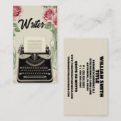 Schreibmaschine mit Rose Visitenkarte (Vorne/Hinten)