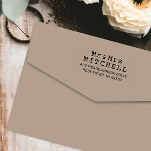 Schreibmaschine Mr und Mrs Hochzeitsadresse Permastempel